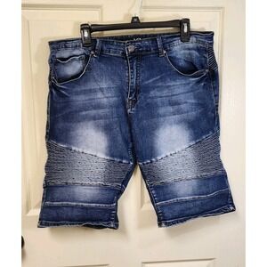 Xray Shorts Men's 36 Blue Streetwear Steampunk Grunge Ribbed Accent